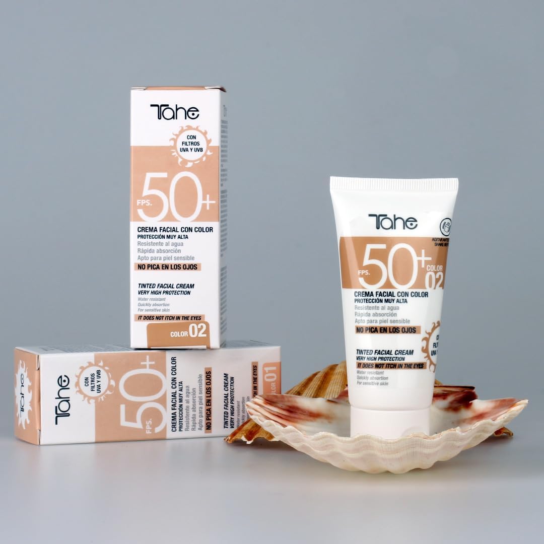 Tahe Facial Sunscreen SPF 50+ med färg